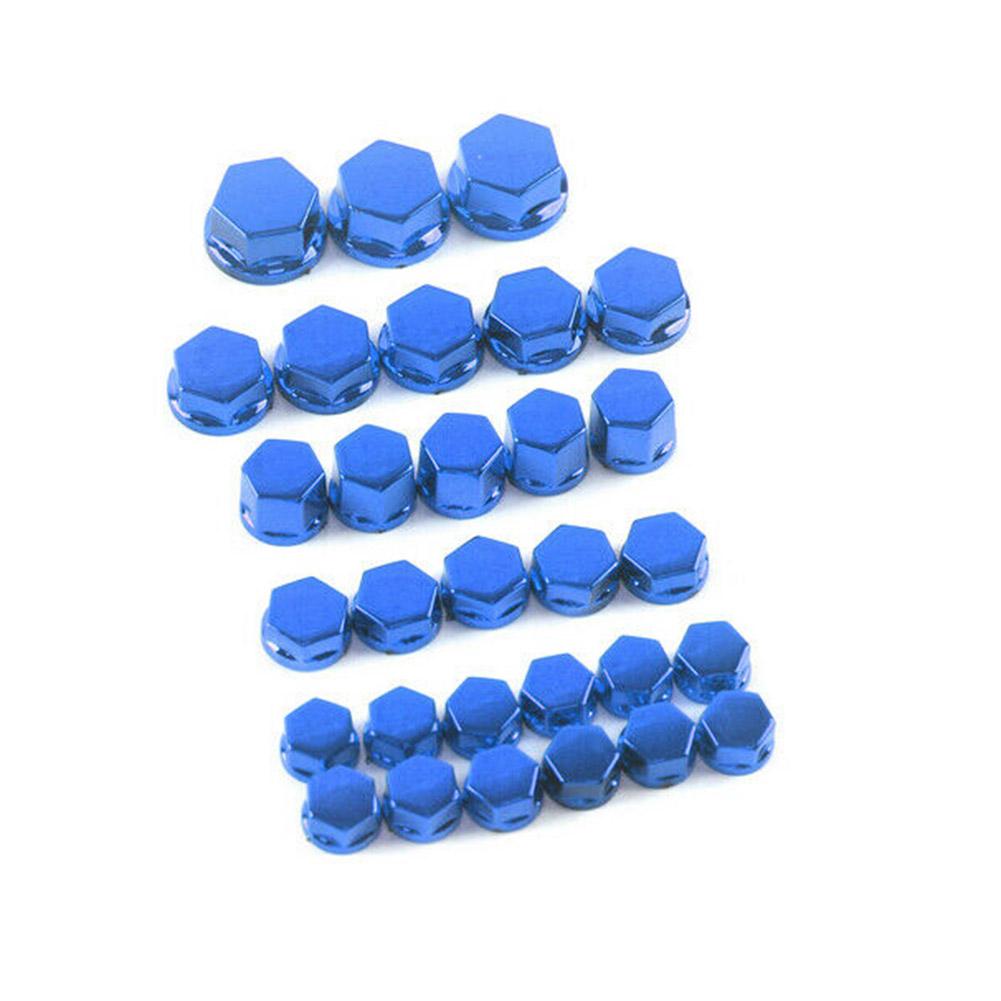 30 Pezzi Copri Dadi Bulloni Viti per Moto Accessori Universali Per Honda Plastica Placcatura Blu Stabile Anticorrosione Durevole