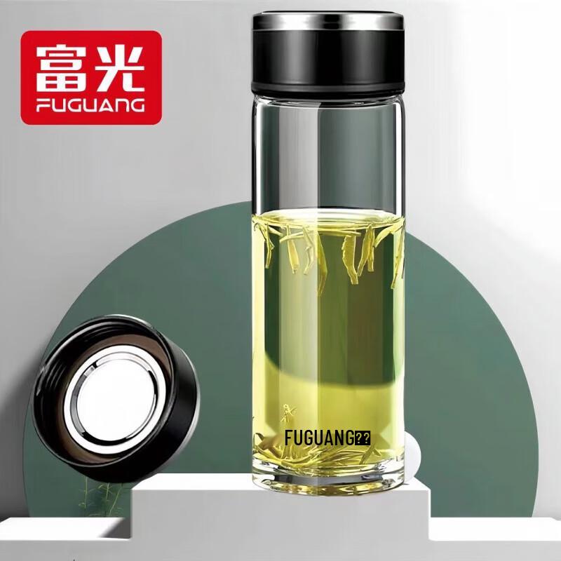 

Fuguang Zhikang Portable Single-Layer Thickened Glass Cup with Lid