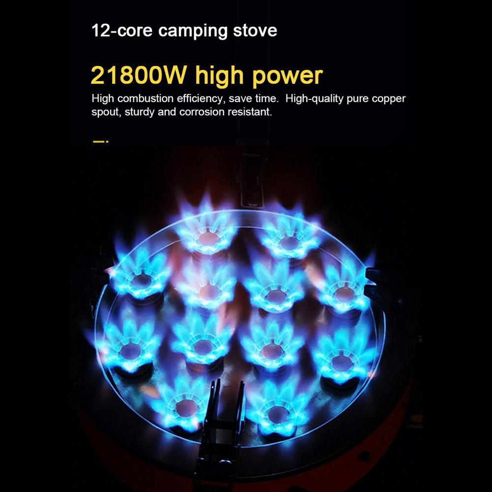 zyzy 12Core Camping Stove 21800W HighPower Gases Burner Stove Backpacking Stove Windproof with