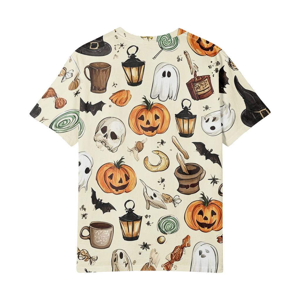 Women's V-Neck Halloween Print Blouse Lightweight Spring Summer Top