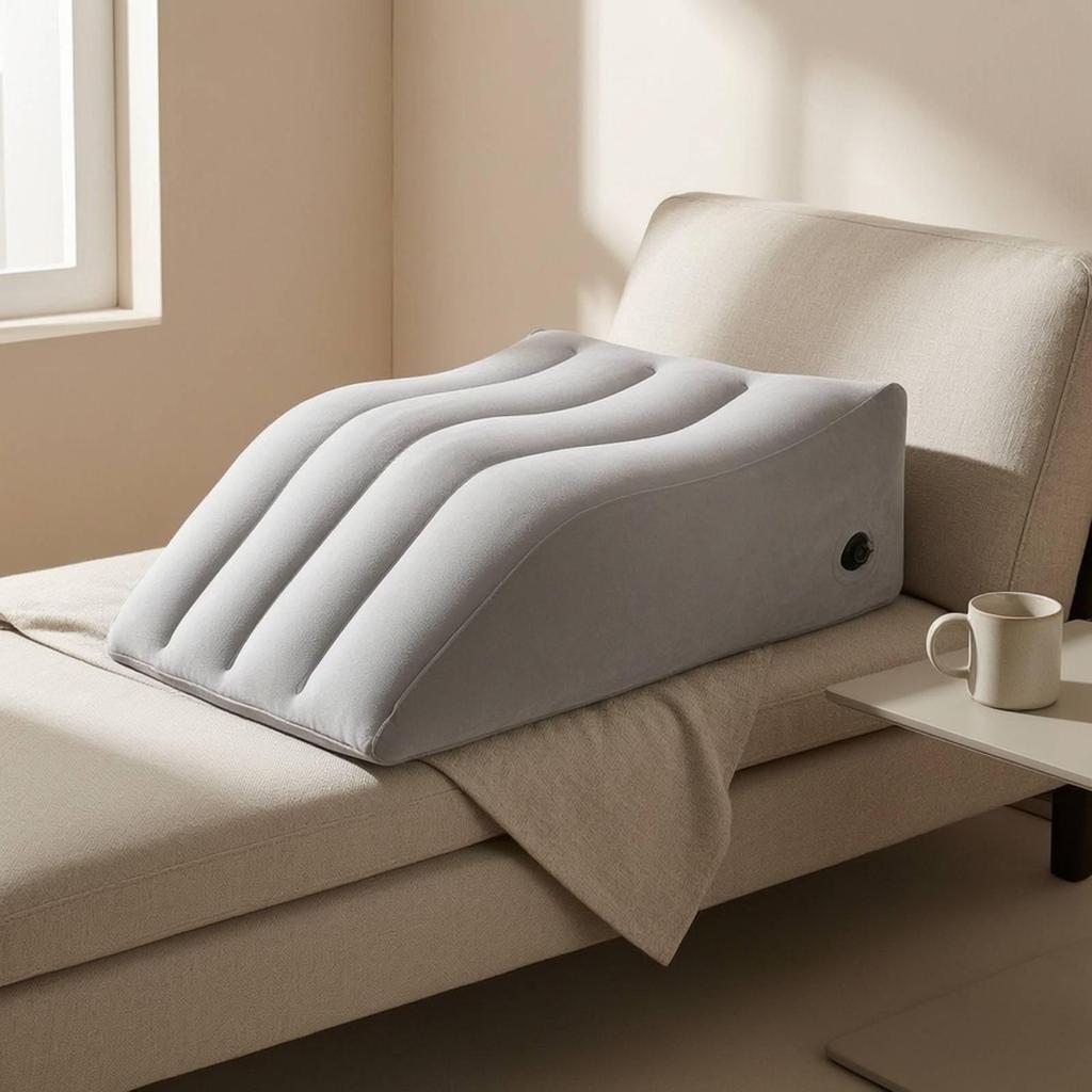 Ergonomic Inflatable Wedge Pillow Compact Leg Elevator Foldable Bed