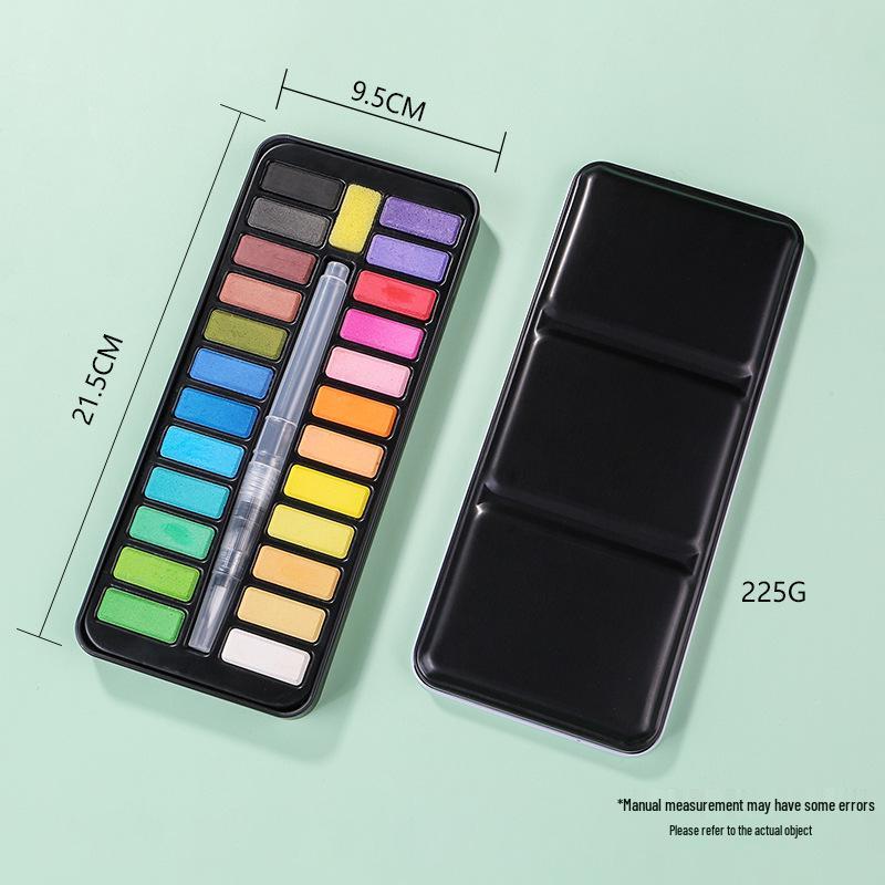 Boyixuan Eco-Friendly 24-Color Watercolor Paint Set In Portable Tin Box for Beginners