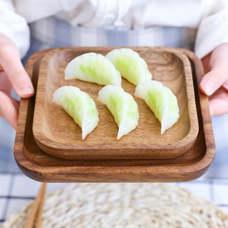 Tavă din lemn de uz casnic Farfurie de cafea Japoneză Adult Pătrată Carapace de broască țestoasă Culoare solidă Antiderapant