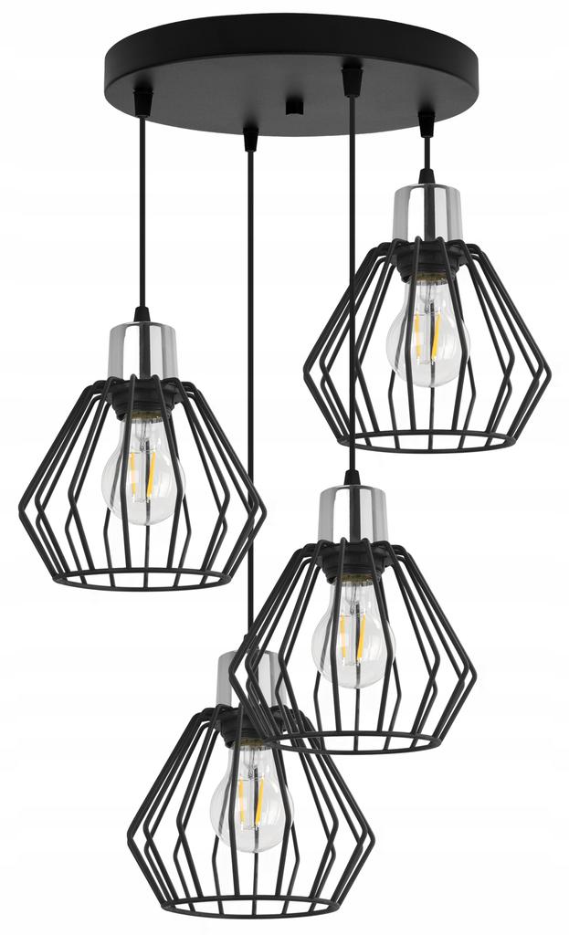 Hanging Lamp, Ceiling Chandelier, Wire Shade, Led