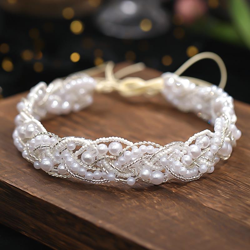 Tuanming Pearl Headband Hair Rope: Elegant Daily Hair Accessories for Weddings and Photoshoots