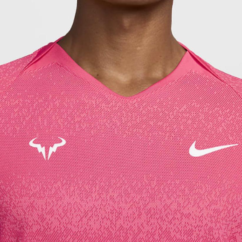 Nike Dri-Fit Logo Print Pullover V-Neck Short Sleeve T-Shirt Men Tops Pink FD5409-629