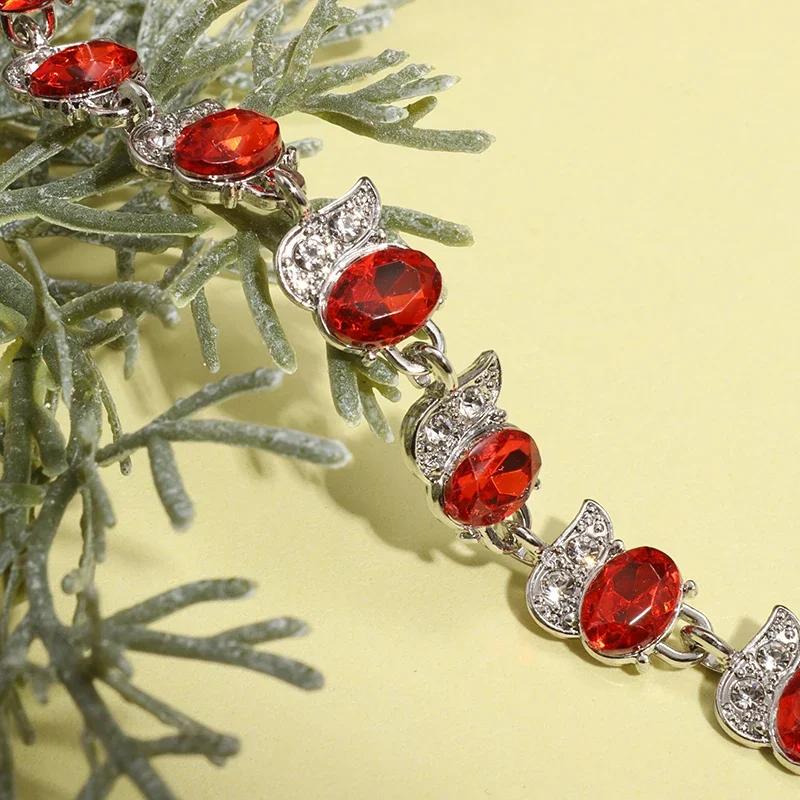 Bracelet Charm Élégant pour Femme Incrusté de Cristal Mode Bijoux de Fiançailles Mariage