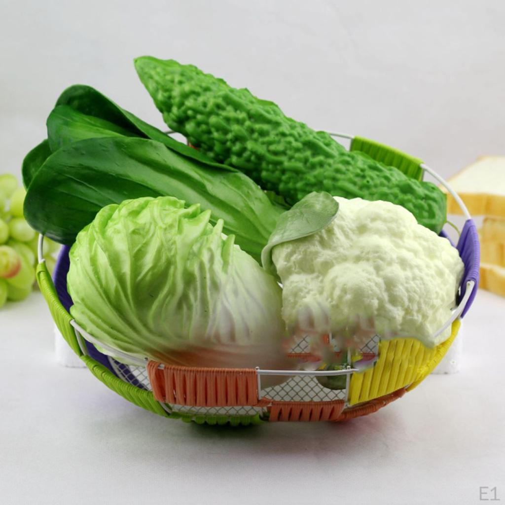 Artificial Green Cabbage Loofah PVC Vegetable Educational toy Decor Ornament