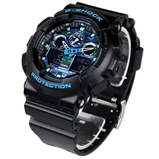 Forces Police Officer Camouflage Blue Camouflage Camouflage 20 ATM Water Resistant Plastic Strap Watch Self-Defense G-SHOCK Men's (GA-100CB-1A