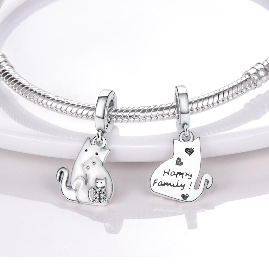 Copper Plated Cute Pet Cat Puppy Dog Charms Fit Original Paw Print Charm Beads Pendent Dangle Bracelet Diy Women Jewelry