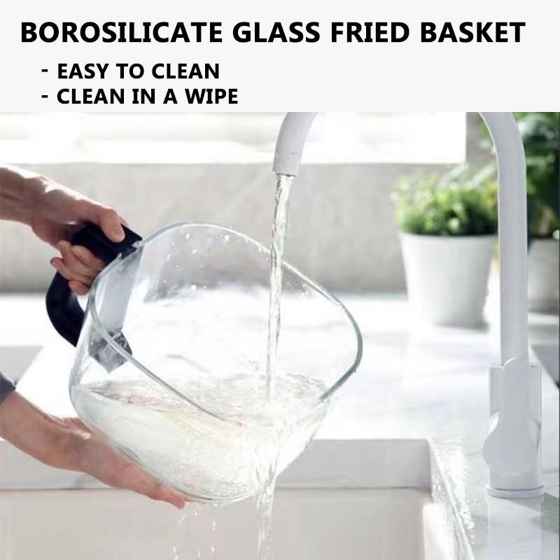 6L Large Capacity LED Digital Touch Screen Electric Fryer Multi-function Visible Window Air Fryer Kitchen Cooking Appliance