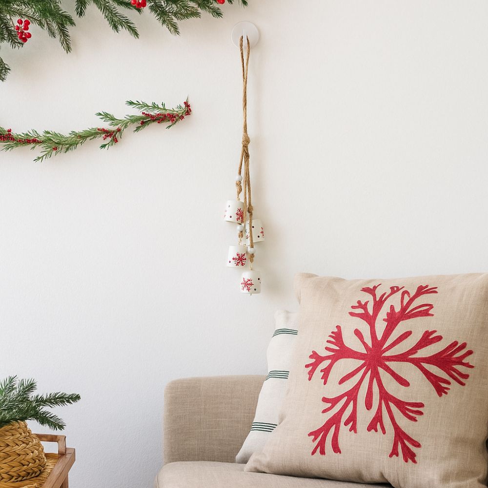 Snowflake Wall Hanging Bells Vintage Creative Bells Pendant Outdoor Indoor