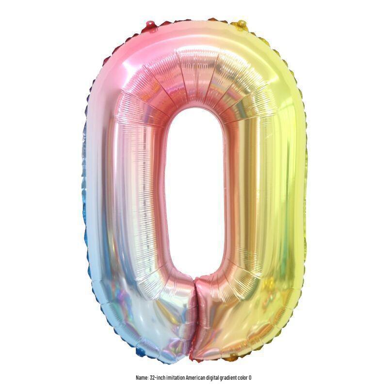 32" Rainbow Jelly Gradient Aluminum Foil Balloon for Birthday, Festival, Wedding Party Decorations