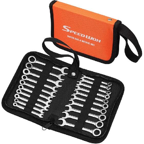 SPEEDWOX 10 Pcs Mini Combination Wrench Set, 4-11mm Open and Box End for Automotive, Industry, Electronics, Mechanic, Home, Hobby - High Carbon Steel