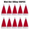 Holiday Table Setting Set Mini Santa Hat Christmas Cutlery Cover Bottle Cosy Flannel Utensil Holder Decor