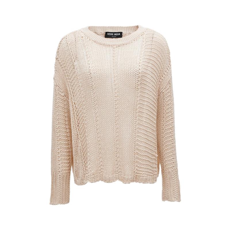VEROMODA Women's Ribbed Hollow-Out Knit Top