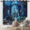 Halloween Castle Blackout Curtains Horror Theme Halloween Eve Home Decor Window Grommet Curtains with Blackout Layer Set of 2