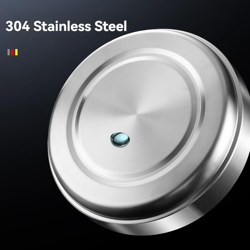 Bandeja de Jantar Dividida em Aço Inoxidável 304 com Tampa Lancheira Recipiente Prato de Comida para Refeitório Escolar 3 Compartimentos Bandeja Bento Talheres