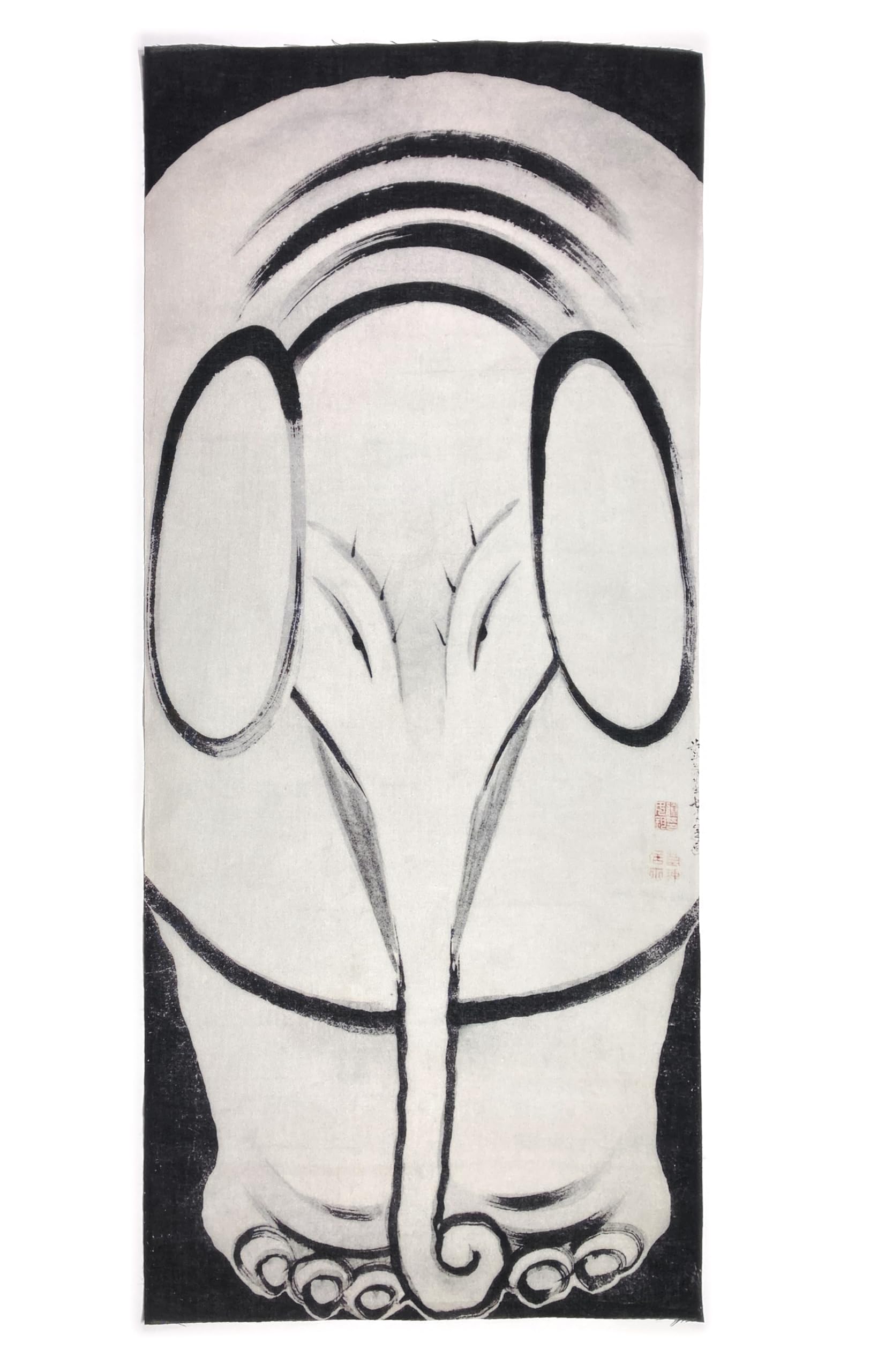 

Укиё-э полотенце для рук, слон, Ито Дзякутю, с древних времен до наших дней