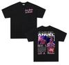 Rapper ANUEL AA Real Hastala Muerte Tour 2025 New Album T Shirt Retro Hip Hop Fashion Cotton Short Sleeve T-shirt Summer Top