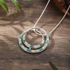 Luxury Hot-selling Enamel Color Hollow Geometric Ring Pendant, Simple Personality Women's High-end Ring Necklace
