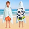 Kids Dinosaur Print Hooded Beach Towel Quick Dry Microfiber Bath Cape Pool Shower Sandproof