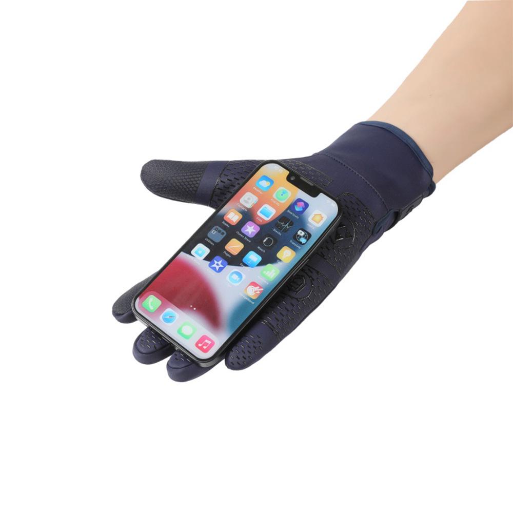 Men's and Women's Windproof Cycling Gloves: Water-Repellent, Non-Slip, Touchscreen, Fleece-Lined for Winter Warmth.