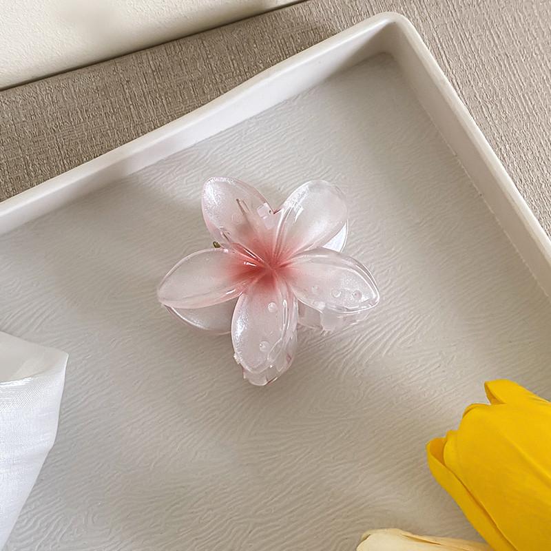 6cm Acryl Farbverlauf Frangipani Haarspange Damen Koreanisch Süß Haifischclip Haaraccessoires