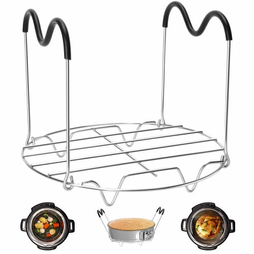Steamer Rack with Trivet and Handle, Compatible with Instant Pot Accessories (6-Quart, 8-Quart), Pressure Cooker Trivet, Wire Steam Rack, Perfect for