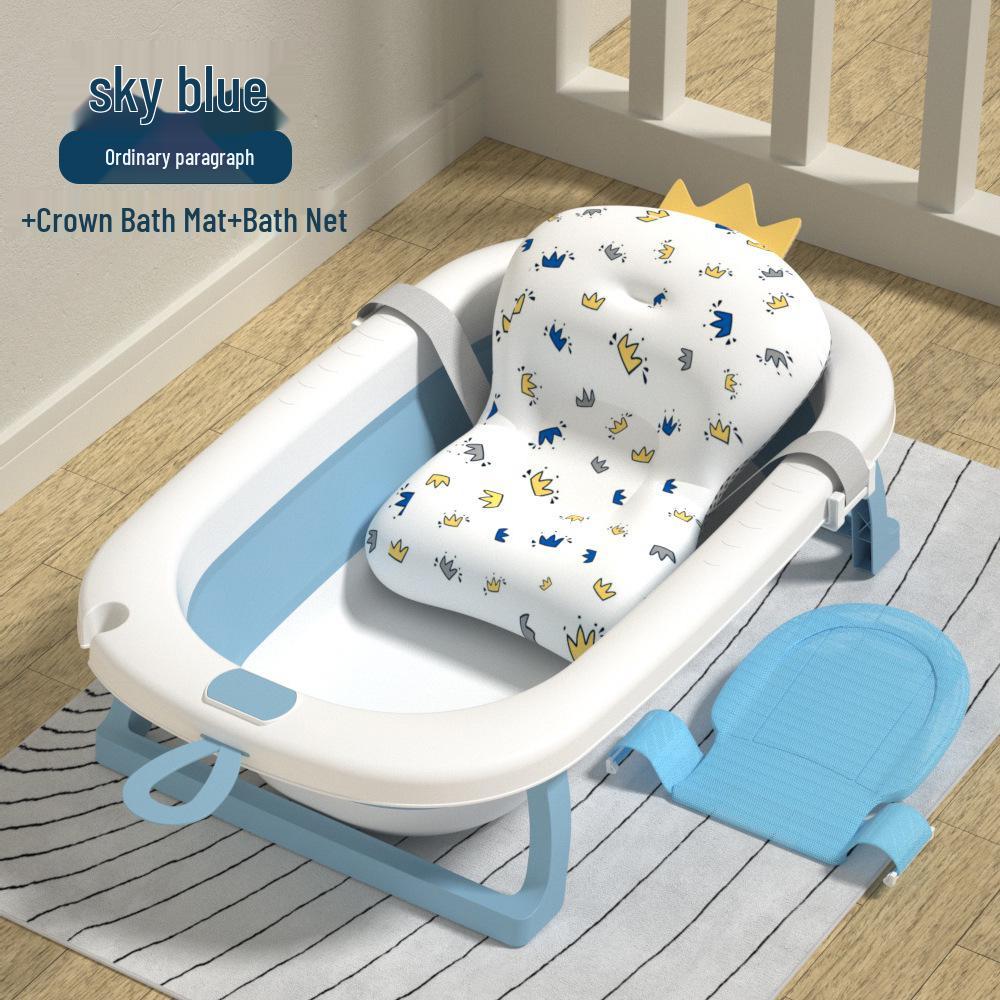 Foldable Baby Bathtub - Large, Sit or Lie for Kids, Newborn Bath Essentials for Home Use