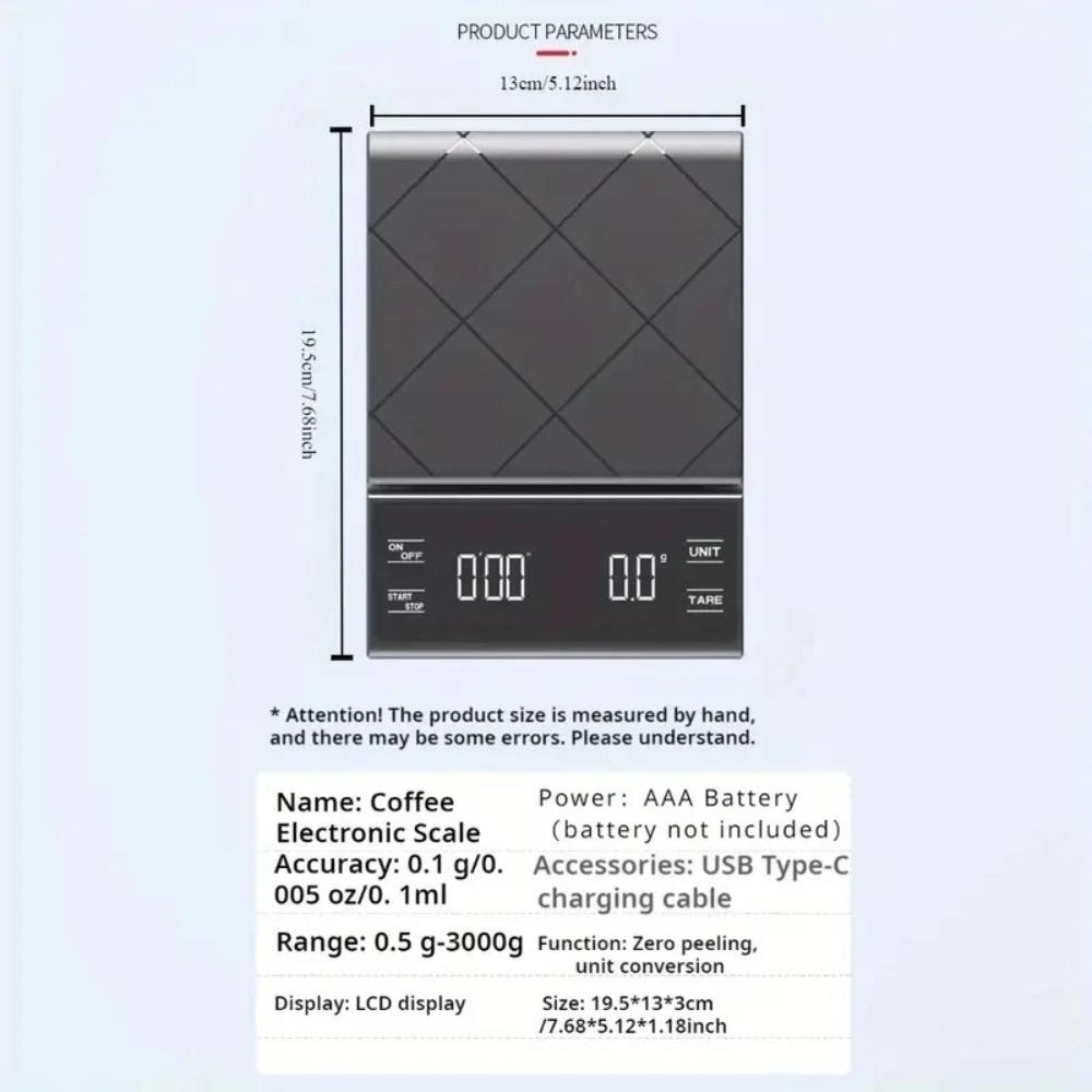 3kg/0.1g Digital Food Scale Oz/Ib/g Kitchen Food Scale New Coffee Scale  Kitchen Gadgets