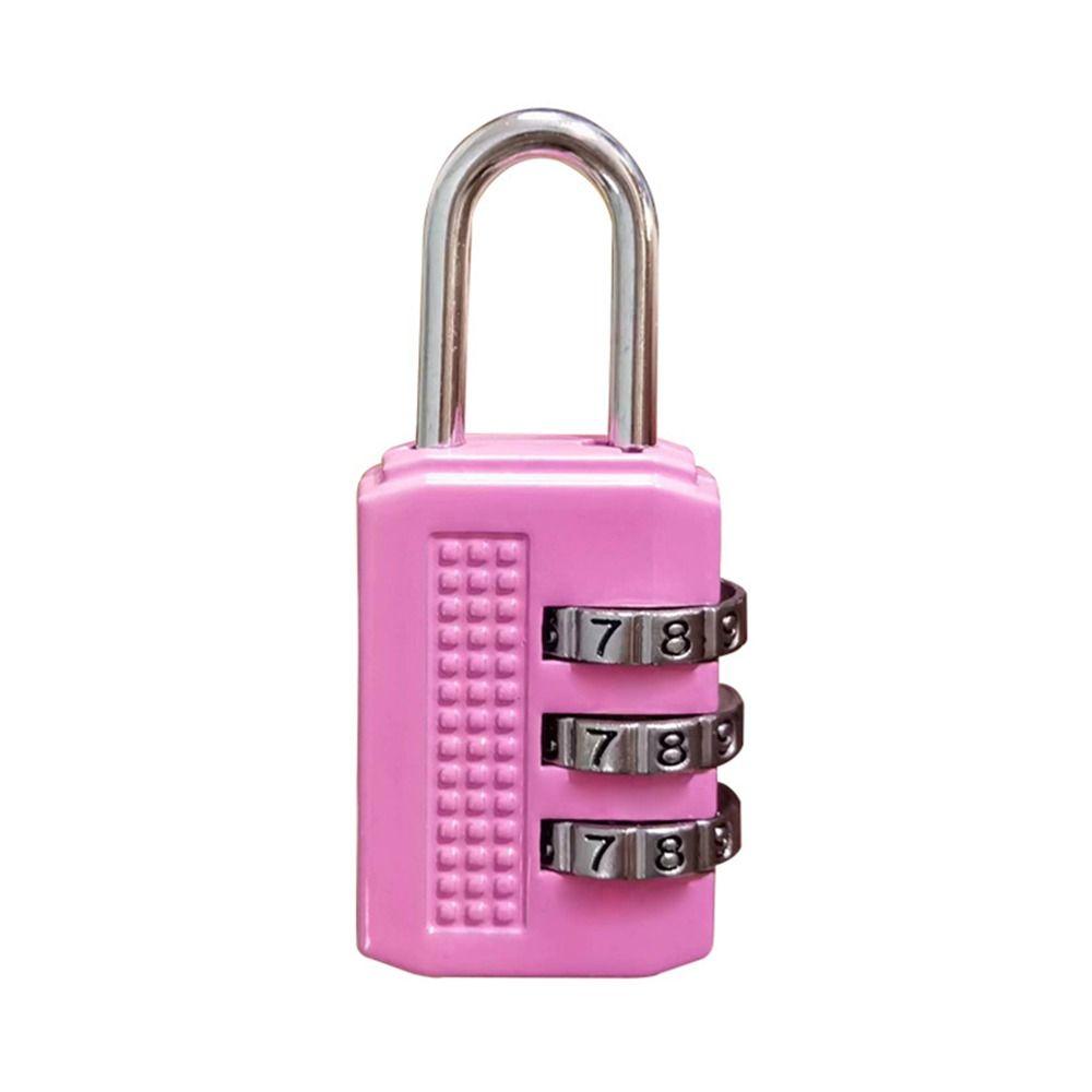 

Mini Number Lock 3 Digit Zinc Zinc Alloy Padlock Multifunctional Password Lock Zipper Bag рожевий