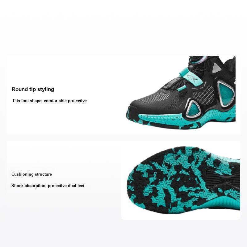 Anta Comfortable Versatile Shock Absorbing Low Top Kids Basketball Shoes Kids sneaker Green 312341120-4 35
