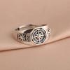 Sea God Starry Cyberpunk Ring for Men and Women with Adjustable Opening, Personalized Retro Dominance Food Ring