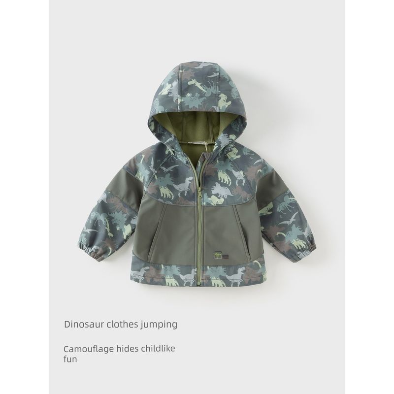 David Bella Boys' Waterproof and Breathable Jacket 2026 Spring New Style Baby Clothes Kidsren's Camouflage Tops Kidsren's Clothing
