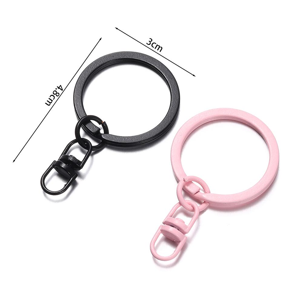 4 Stück/Los 30mm Bunte Schlüsselanhänger Schlüsselketten Ringe Runder Haken mit 8-Form Verschluss für Schlüsselanhänger Anhänger Schmuckherstellung Zubehör