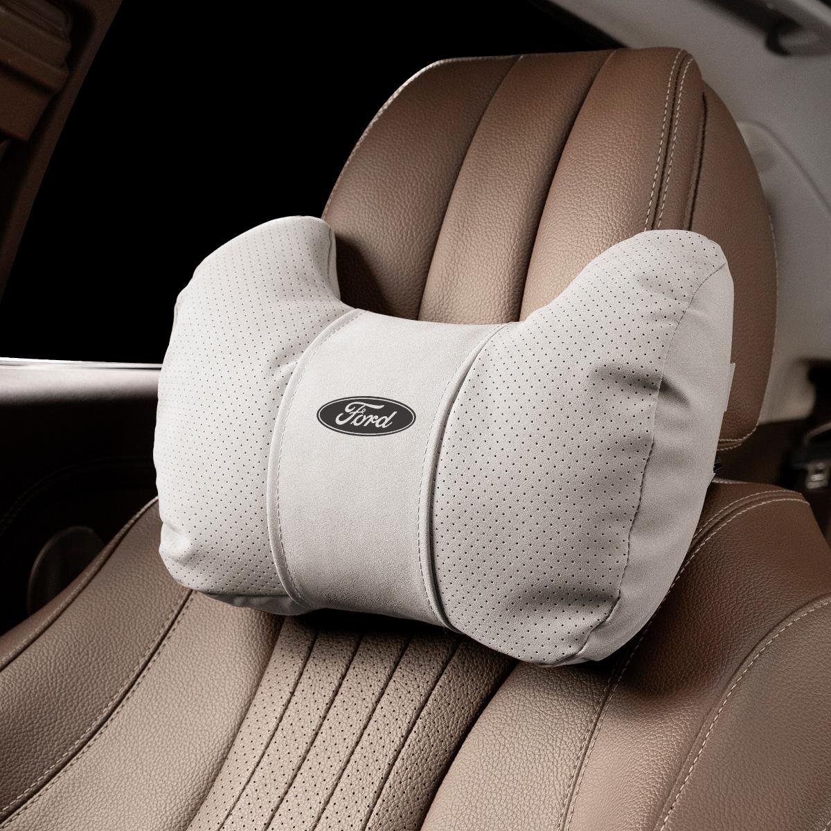 

Car Headrest Lumbar Support Neck Pillow Comfortable And Breathable Seat Lumbar Pad For Ford Ranger Ecosport Focus Escape STINE бежевий