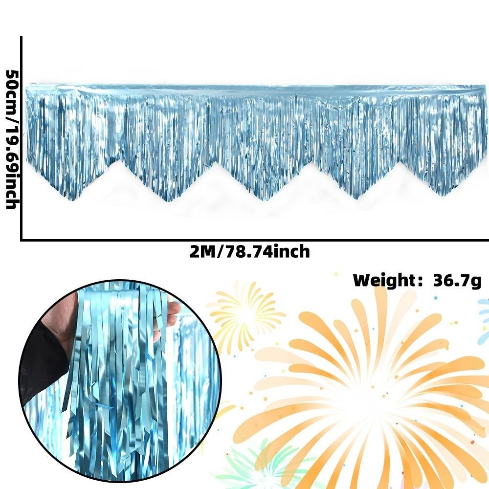 6.56ft Length Metallic Fringe Garland Tinsel Streamers Banner  Stage Party Decoration