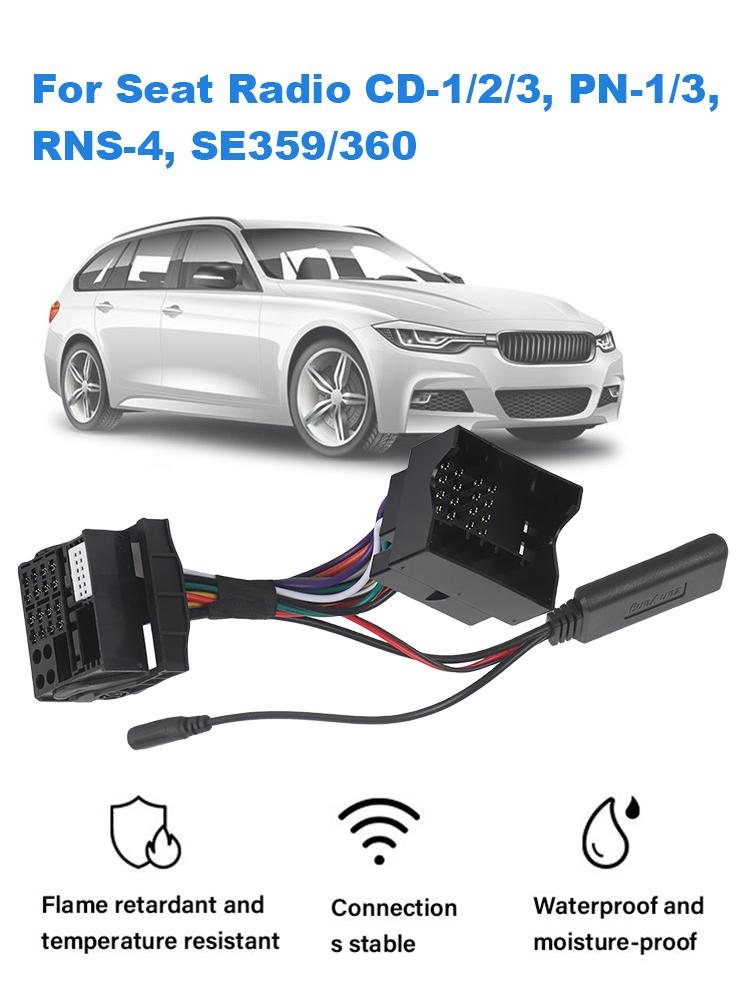 Car Stereo Audio Harness Cable Aux Adapter Harness Wire with Microphone Car Stereo Radio Plug Harness for VW Passat Jetta Touran