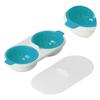 Microwave Egg Cooker Food Grade PP Removable Drain Basket Egg Cooker for Microwave Boiled EggsBlue