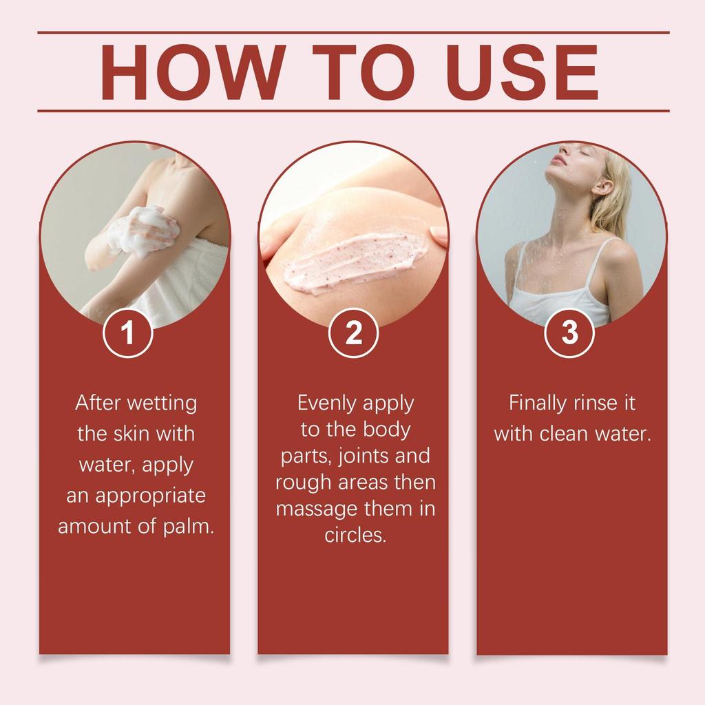 OceAura Cherry Strawberry Body Scrub Gentle Cleansing Skin Nourishing Moisturizing Exfoliating Scrub