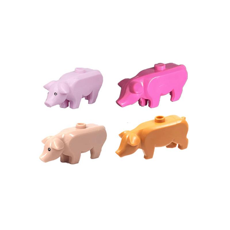 MOC Urban Zoo Model Farm Scene Building Block Accessories Owl Sheep Wolf Pig Flamingo Elephant Camel Children Brick Toy Gift R69
