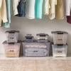 Stackable 5.8 Qt Plastic Storage Bin with Lid Clear Totes Home Office Garage Organization Durable Storage Containers with Secure