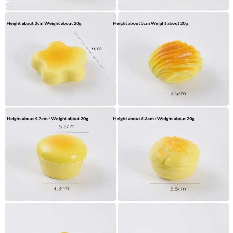 Stretch Squeezing Simulation Bread Squeeze Toy Fake Food Model Simulated Food Breakfast Squeeze Sensory Toys Toast Cake Elastic