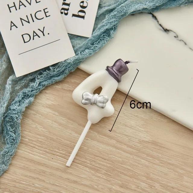 Cute Bowknot Birthday Number Candle Boys Gilrs 0-9 Number Cake Decor Digital Candles Topper Cupcake Party Decoration Supplies