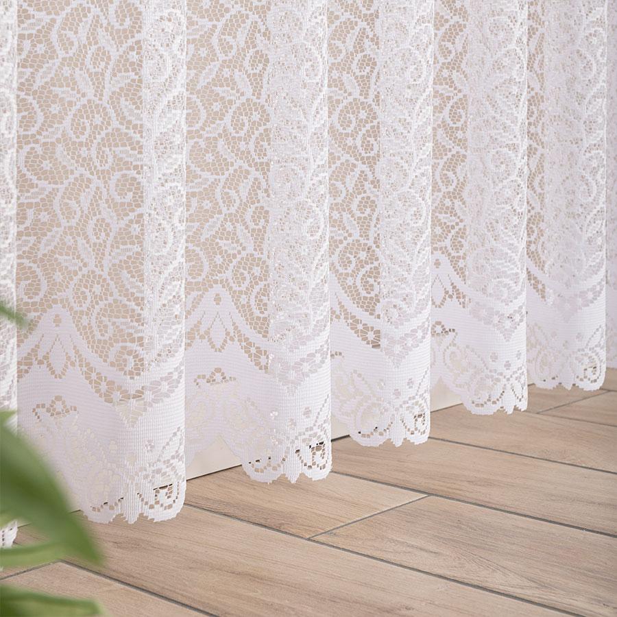 BOGUMIŁA - Ready-made Jacquard Curtain with a Straight Hem - 300x250 Cm - White