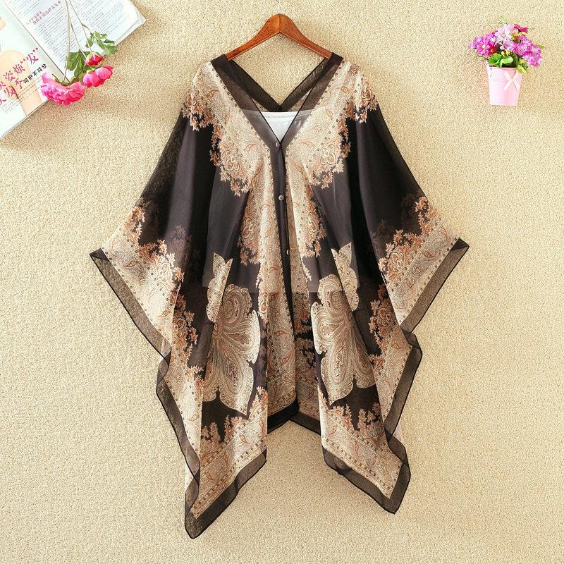Sunscreen gauze UV protection summer travel shawl chiffon silk scarf women's beach oversized thin driving sunscreen