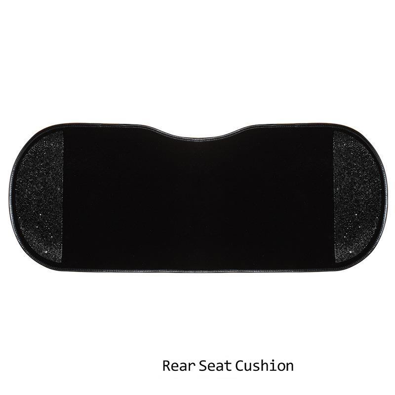 Autositzbezug-Set, Bling-Innenzubehör für Frauen, Diamant-Kopf-Rückenlehnenkissen-Schutz, Rücksitz-Schutzpolster