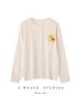 Women's 100% Wool Jacquard Knit Cardigan - Loose Round Neck, Cashmere Blend