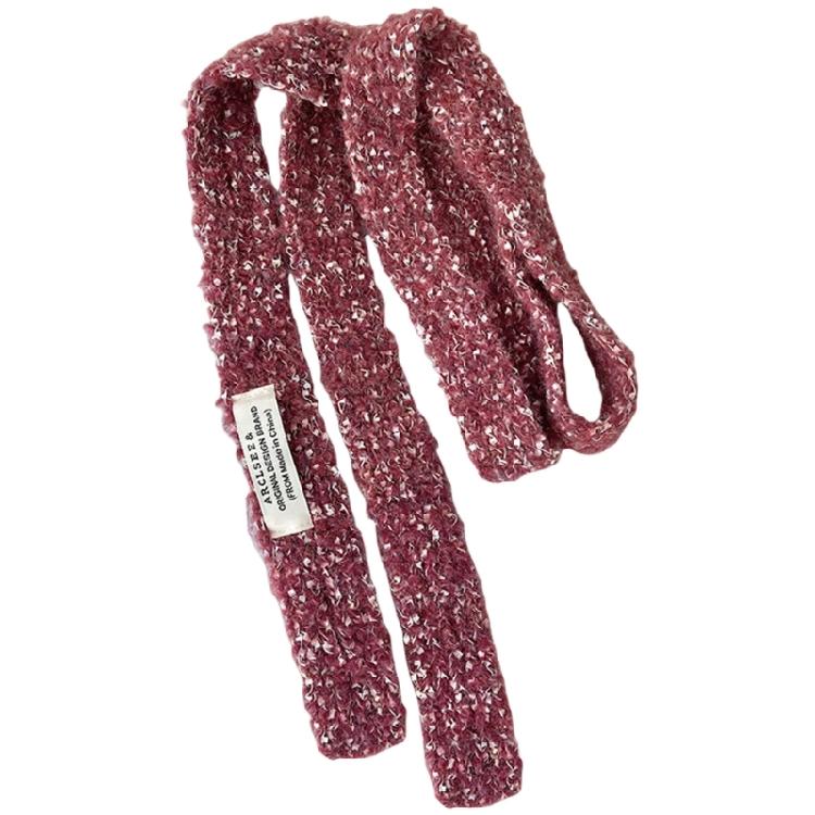 Women Skinny Scarf Thin Choker Knit Belt Long Tie Scarf Bag Handle Wrap